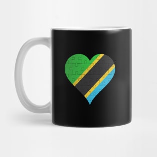 Tanzanian Jigsaw Puzzle Heart Design - Gift for Tanzanian With Tanzania Roots Mug